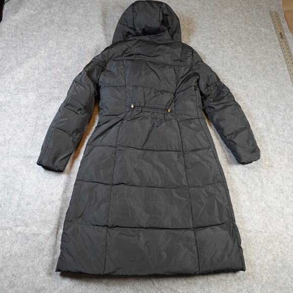 Cole Haan Coat Womens Medium Down Puffer Asymmetrical Zip Hooded Long Jacket - Picture 7 of 12